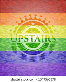 Upstairs lgbt colors emblem 