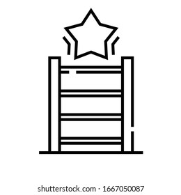 Upstairs line icon, concept sign, outline vector illustration, linear symbol.