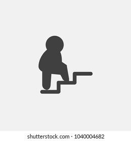 up with upstairs vector icon