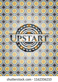 Upstart arabesque badge. arabic decoration.