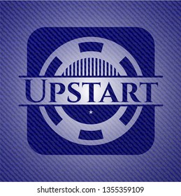 Upstart emblem with denim high quality background