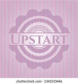 Upstart pink emblem. Retro
