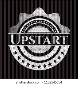Upstart silver badge or emblem