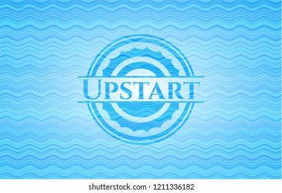 Upstart water wave concept emblem background.