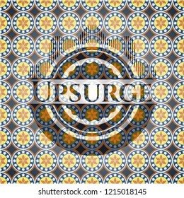 Upsurge arabesque style emblem. arabic decoration.