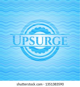 Upsurge light blue water emblem background.