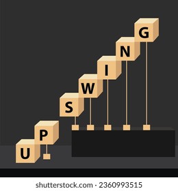 upswing letter blocks. Letter blocks Tiles on Dark Background. business concept background. vector illustration