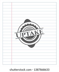 Uptake pencil emblem. Vector Illustration. Detailed.