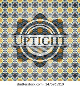 Uptight arabesque emblem. arabic decoration.