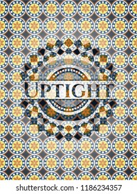Uptight arabesque style badge. arabic decoration.