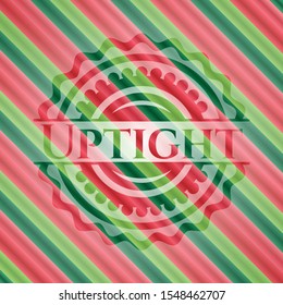 Uptight christmas emblem. Vector Illustration. Detailed.