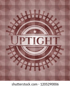 Uptight red polygonal badge. Seamless.