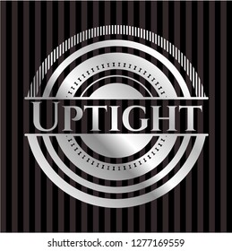 Uptight silvery emblem