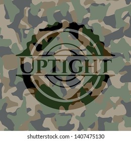 Uptight written on a camouflage texture. Vector Illustration. Detailed.