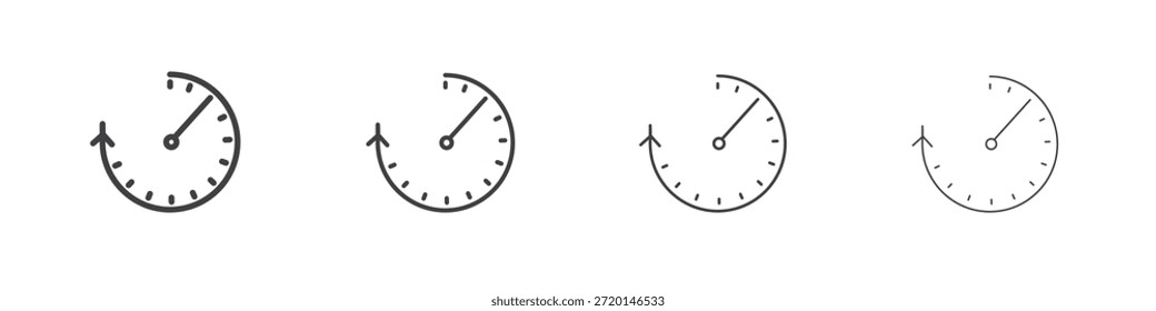 Pictograma lineal del concepto de icono de tiempo de actividad y tiempo de inactividad. Ilustración de elemento simple.