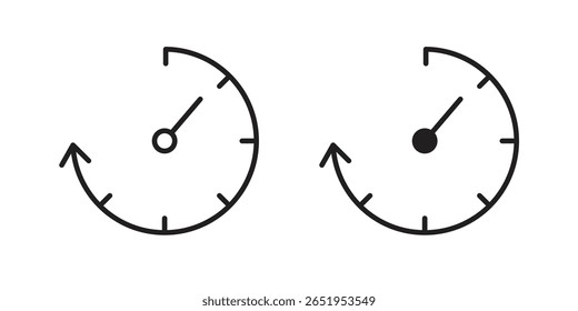 Icono de tiempo de actividad y tiempo de inactividad. conjunto de símbolos de Vector modernos