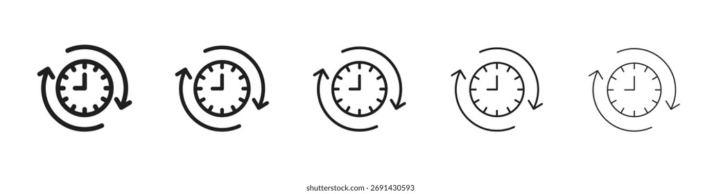 Ícone de tempo de atividade e tempo de inatividade, ilustração do logotipo do vetor de contorno, pictograma linear isolado