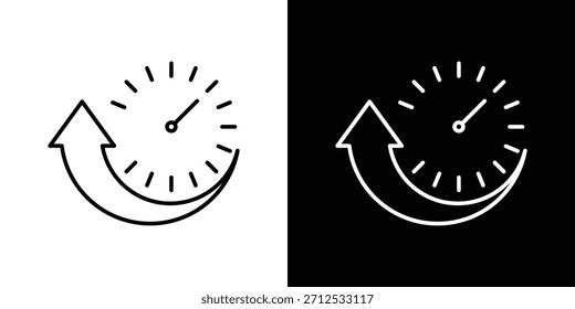Icono de tiempo de actividad e inactividad. Símbolo plano simple. Ilustración de pictograma de contorno negro perfecto