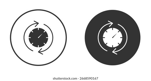 Icono de tiempo de actividad y tiempo de inactividad concepto de estilo sólido simple. Vectores Clipart