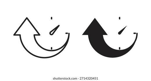 Icono de tiempo de actividad e inactividad en estilo lineal y plano delgado. conjunto de signos y símbolos