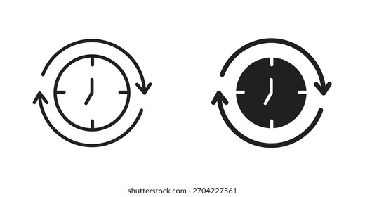 Uptime and downtime icon in thin stroke and flat style.