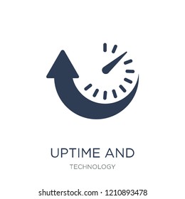 Uptime and downtime icon. Trendy flat vector Uptime and downtime icon on white background from Technology collection, vector illustration can be use for web and mobile, eps10