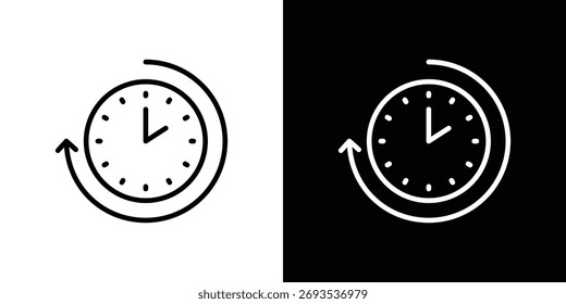 Gráficos vetoriais de ícone de tempo de atividade e tempo de inatividade em traçados