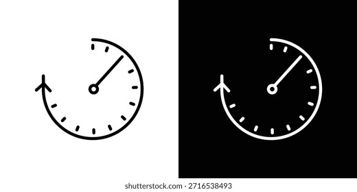 Uptime and downtime icon vector logo outline. thin line symbols