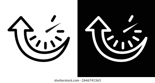 Uptime and downtime icon vector simple element illustration editable