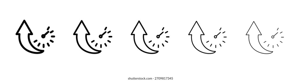 Uptime and downtime icon web Vector collection in black strokes