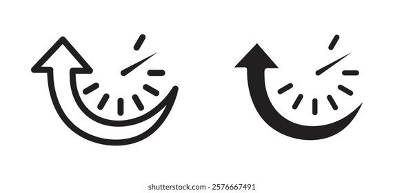 Uptime and downtime icons in outline and stroke versions