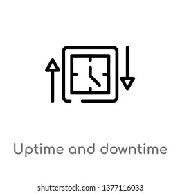 uptime and downtime vector line icon. Simple element illustration. uptime and downtime outline icon from technology concept. Can be used for web and mobile