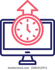 Uptime Icon Color Vector Illustration