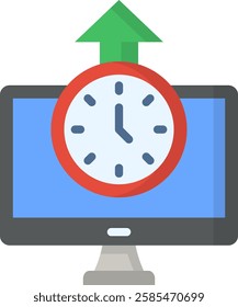 Uptime Icon Flat Vector Illustration