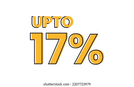 upto 17 percent typography sale vector, upto 17 percent vector