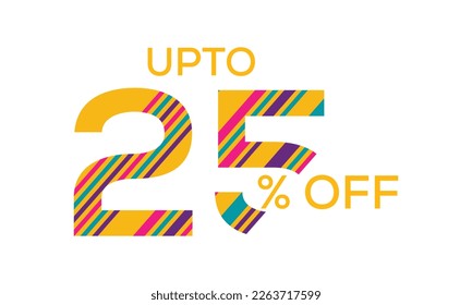 upto 25% off abstract vector template, colorful upto 25% off vector, 25% off abstract vector