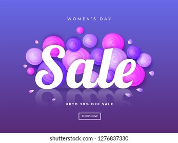 Upto 30% discount offer for Women's Day Sale banner or poster design.