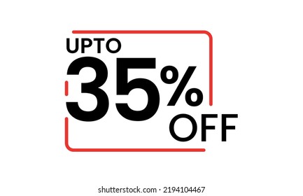 Upto 35 Percent Discount Vector, 35 Percent Off Vector Typography, 35 Percent Discount