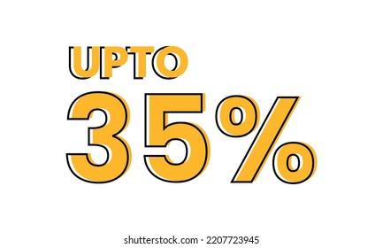 Upto 35 Percent Typography Sale Vector, Upto 35 Percent Vector