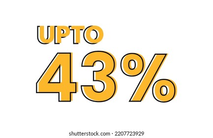 upto 43 percent typography sale vector, upto 43 percent vector