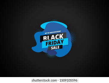 Upto 50% discount offer for Black Friday Sale text on halftone effect background. Can be used as poster or template design.