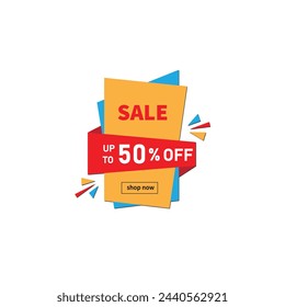 upto 50% off  sale vector , editable file, white background eps