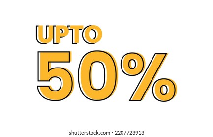 upto 50 percent typography sale vector, upto 50 percent vector