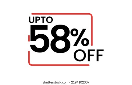 hasta un 58% de descuento vectorial, 58% de la tipografía vectorial, 58% de descuento