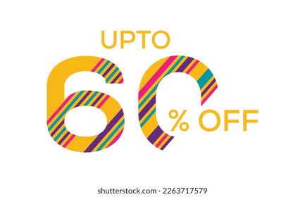 upto 60% off abstract vector template, colorful upto 60% off vector, 60% off abstract vector