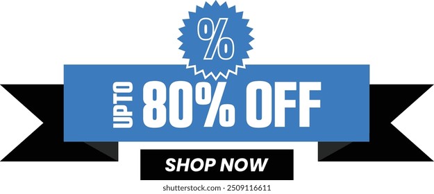 Upto 80 Percent Off Promotional Ecommerce Offer Design Marketing Symbol