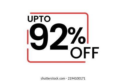 hasta el 92 por ciento de descuento vectorial, 92 por ciento de la tipografía vectorial, 92 por ciento de descuento