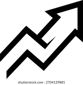Uptrend Arrow Graphic with Two Lines Indicating Financial Growth and Positive Direction