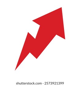 Uptrend arrow icon vector illustration. Red arrow icon vector. 