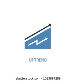 uptrend concept 2 colored icon. Simple blue element illustration. uptrend concept symbol design. Can be used for web and mobile UI/UX